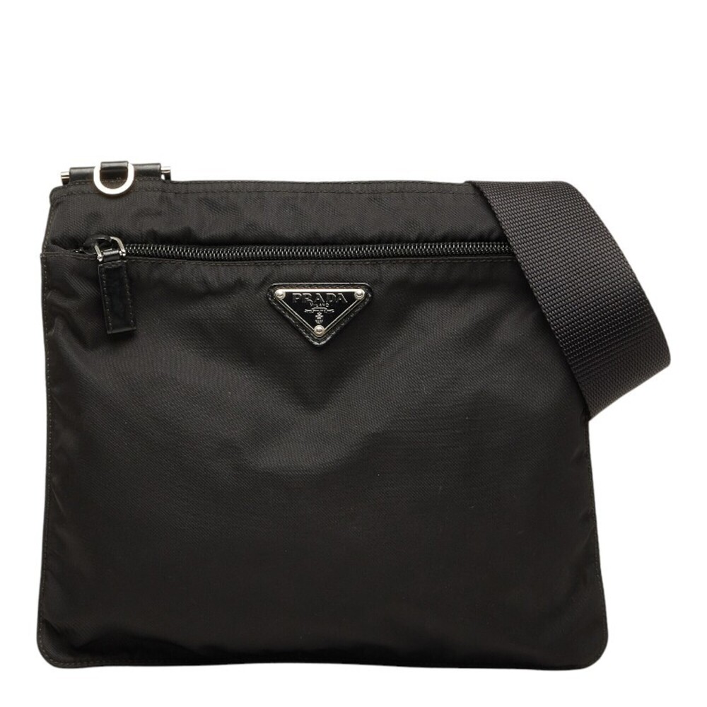 PRADA Black Leather Shoulder Bag